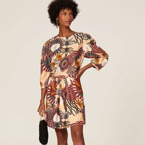 SCOTCH & SODA Maison Printed Puff Sleeve Sun Ray Dress Boho